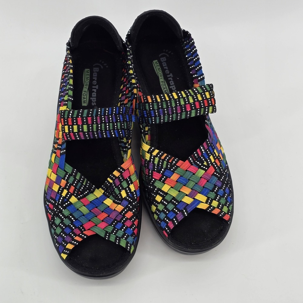 Dynamic BareTraps Multicolor Woven Stretch Wedge Sandals